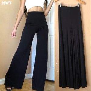 Naked Wardrobe Black wide leg high waist pants